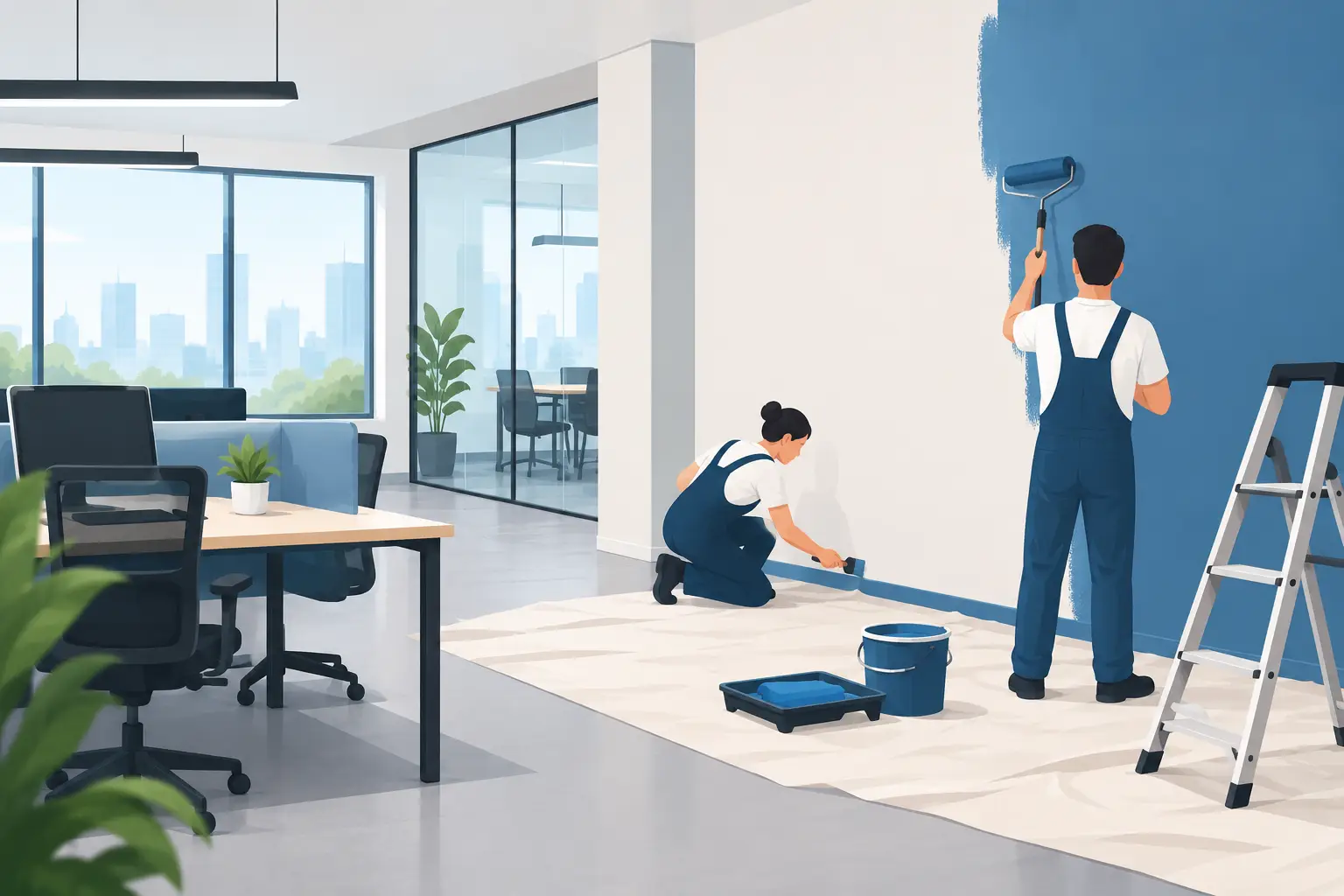 How to Repaint Office Walls Without Major Disruption