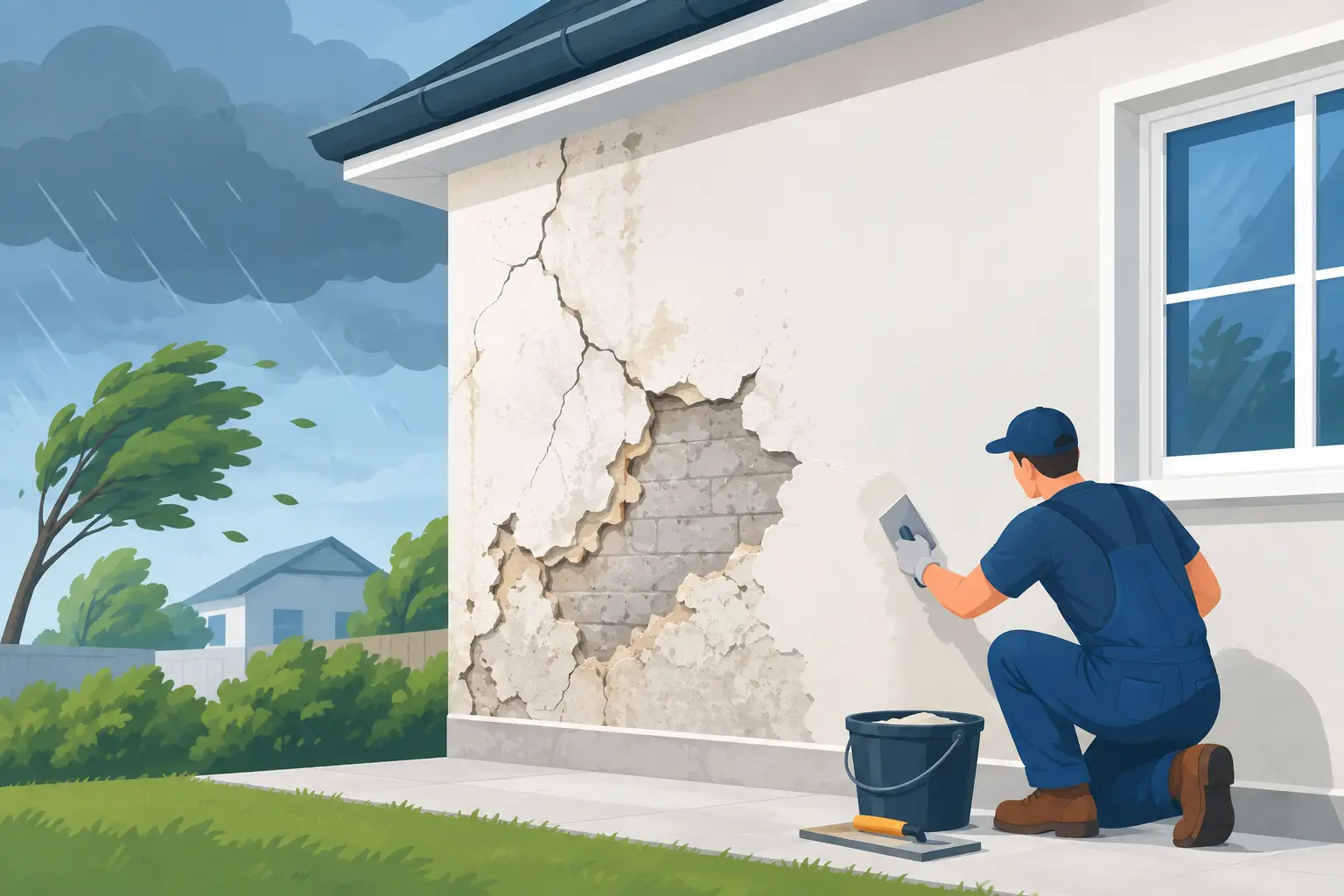 Weather Damaged Exterior Walls Need Repair